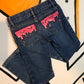 Girls Pink Drip Girls Size 6 Hand Painted Jeans
