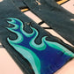 Blue flame Jeans Mens SMALL 28 Custom Hand Painted Denim