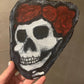 Skull with Rose Veil Handpainted Denim Patch